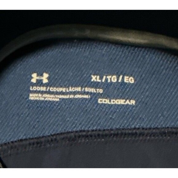 Under Armour Shirt XL Navy ColdGear 1/4 Zip Pullover Logo Wolf Husky Team Issue - Picture 5 of 6